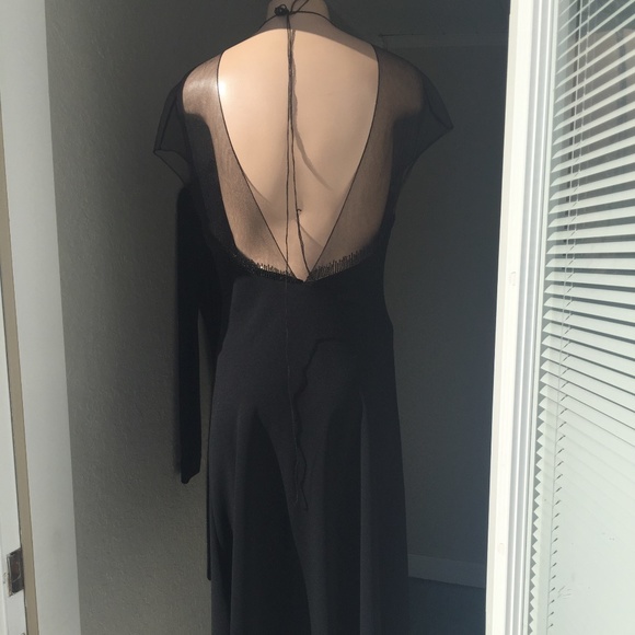 Jackie Rogers Black silk crepe Cocktail Dress 10 - Picture 4 of 4